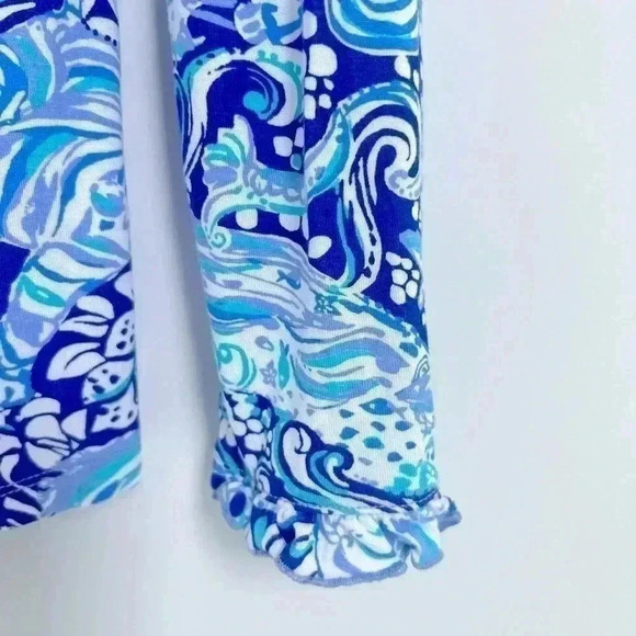Lilly Pulitzer Royal Purple Animals Ruffle PJ Button Down Pajama Top - Picture 5 of 9